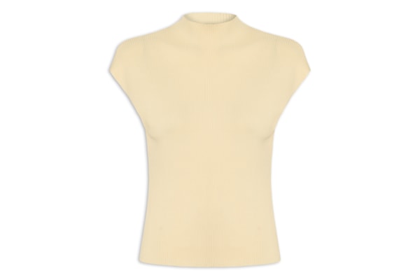 Regata Feminina Em Tricot - Amarelo