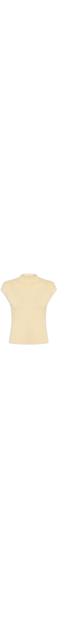 Regata Feminina Em Tricot - Amarelo