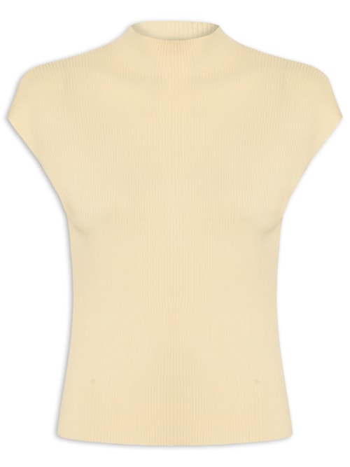 Regata Feminina Em Tricot – Amarelo