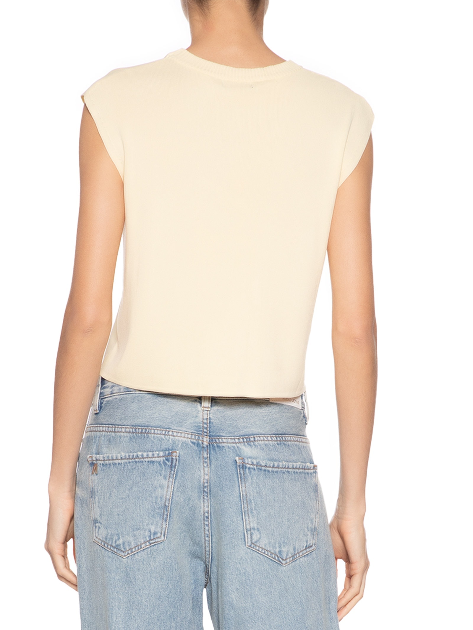 Regata Feminina Em Tricot Amarelo Market 33