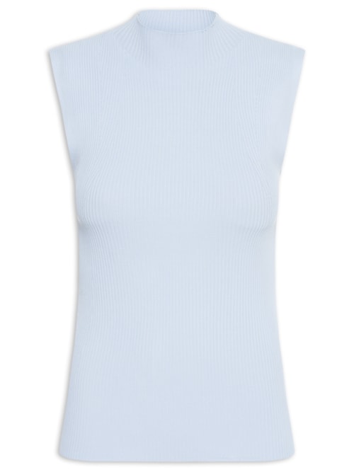 Regata Feminina Em Tricot – Azul