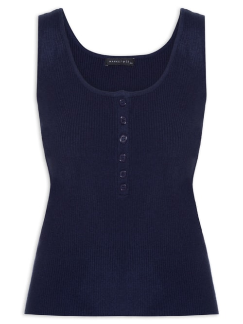 Regata Feminina em Tricot – Azul