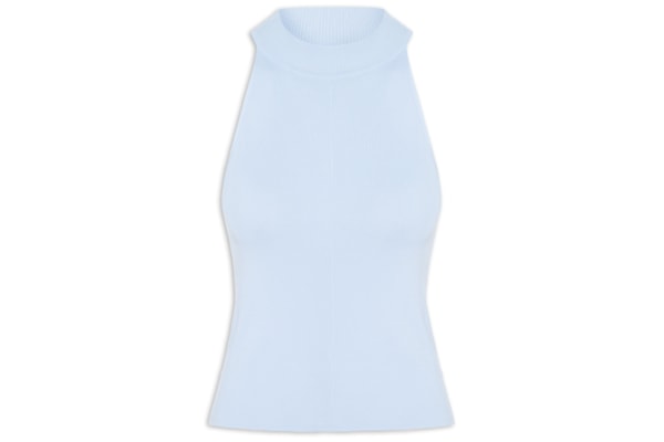 Regata Feminina Em Tricot - Azul