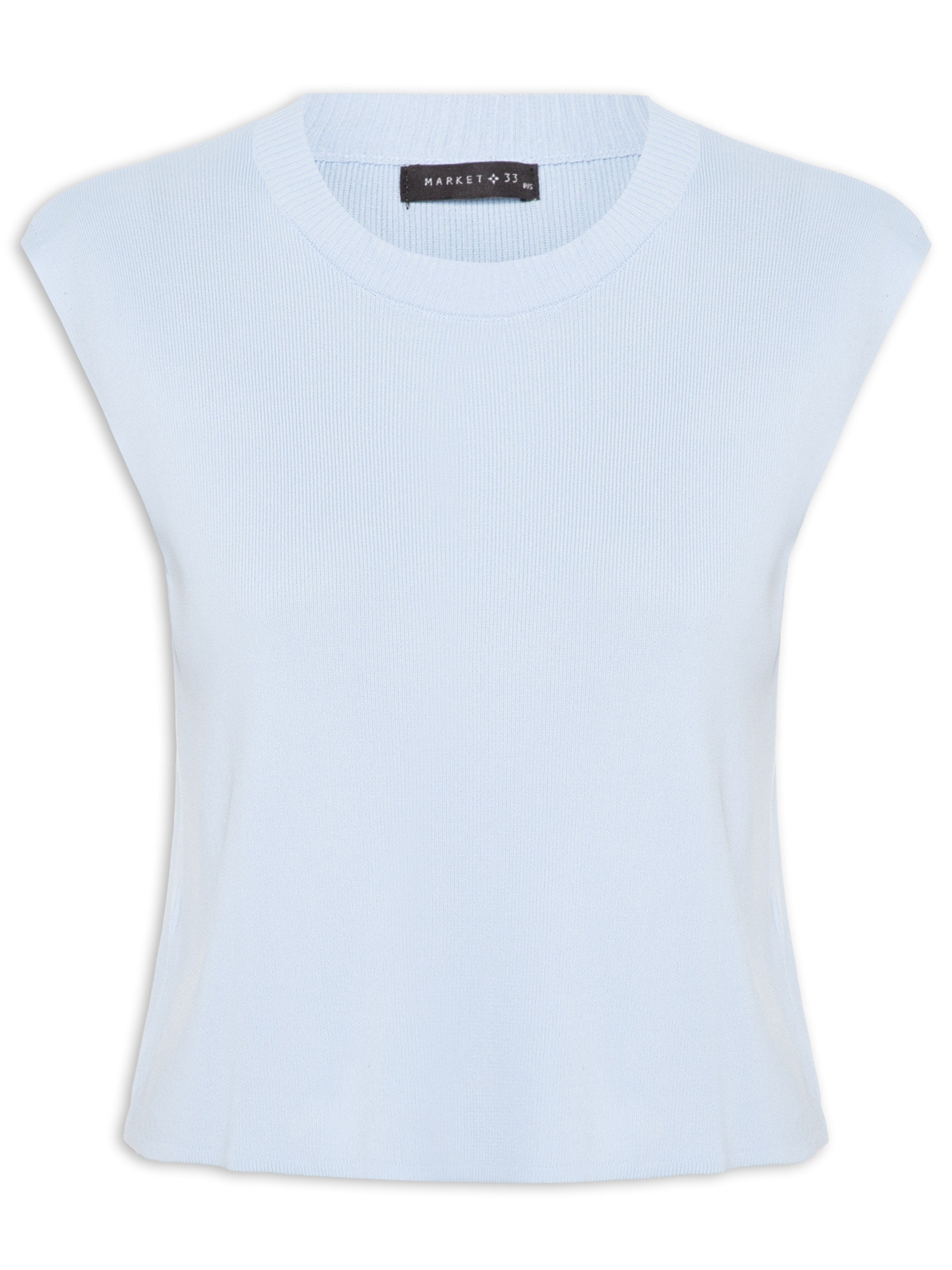 Regata Feminina Em Tricot Azul Market 33
