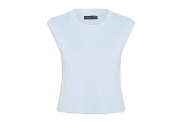 Regata Feminina Em Tricot - Azul