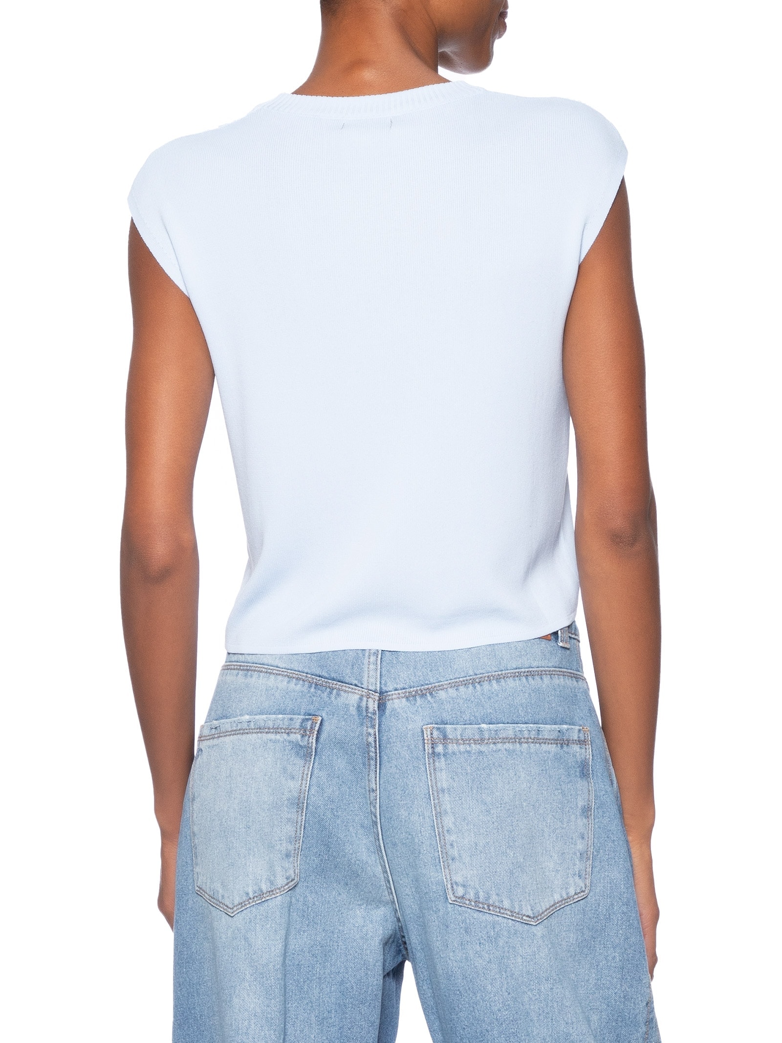 Regata Feminina Em Tricot Azul Market 33