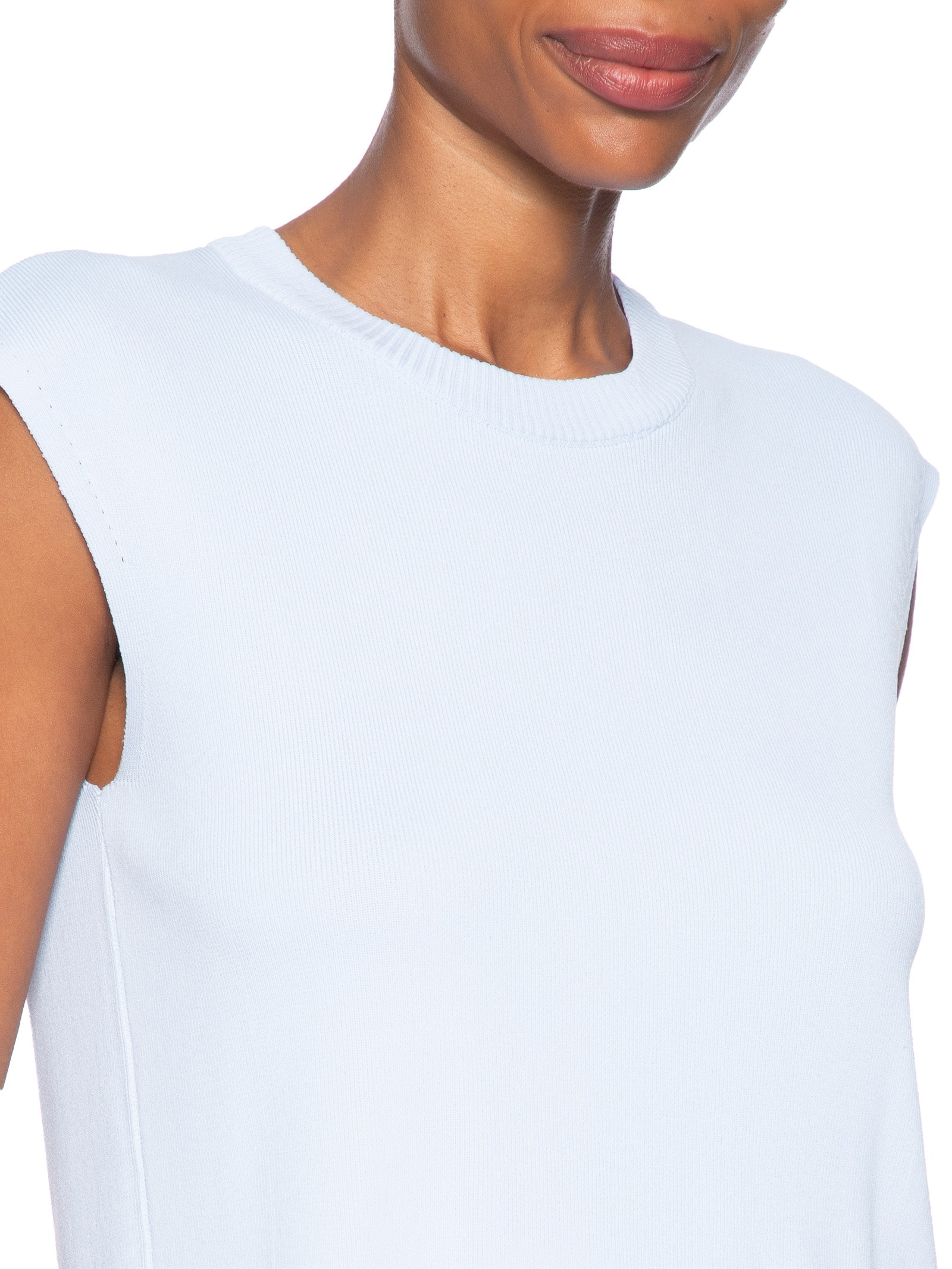 Regata Feminina Em Tricot Azul Market 33