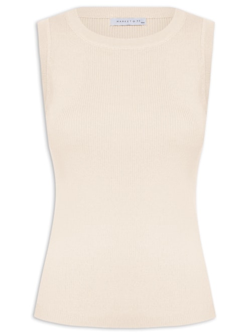 Regata Feminina Em Tricot – Bege