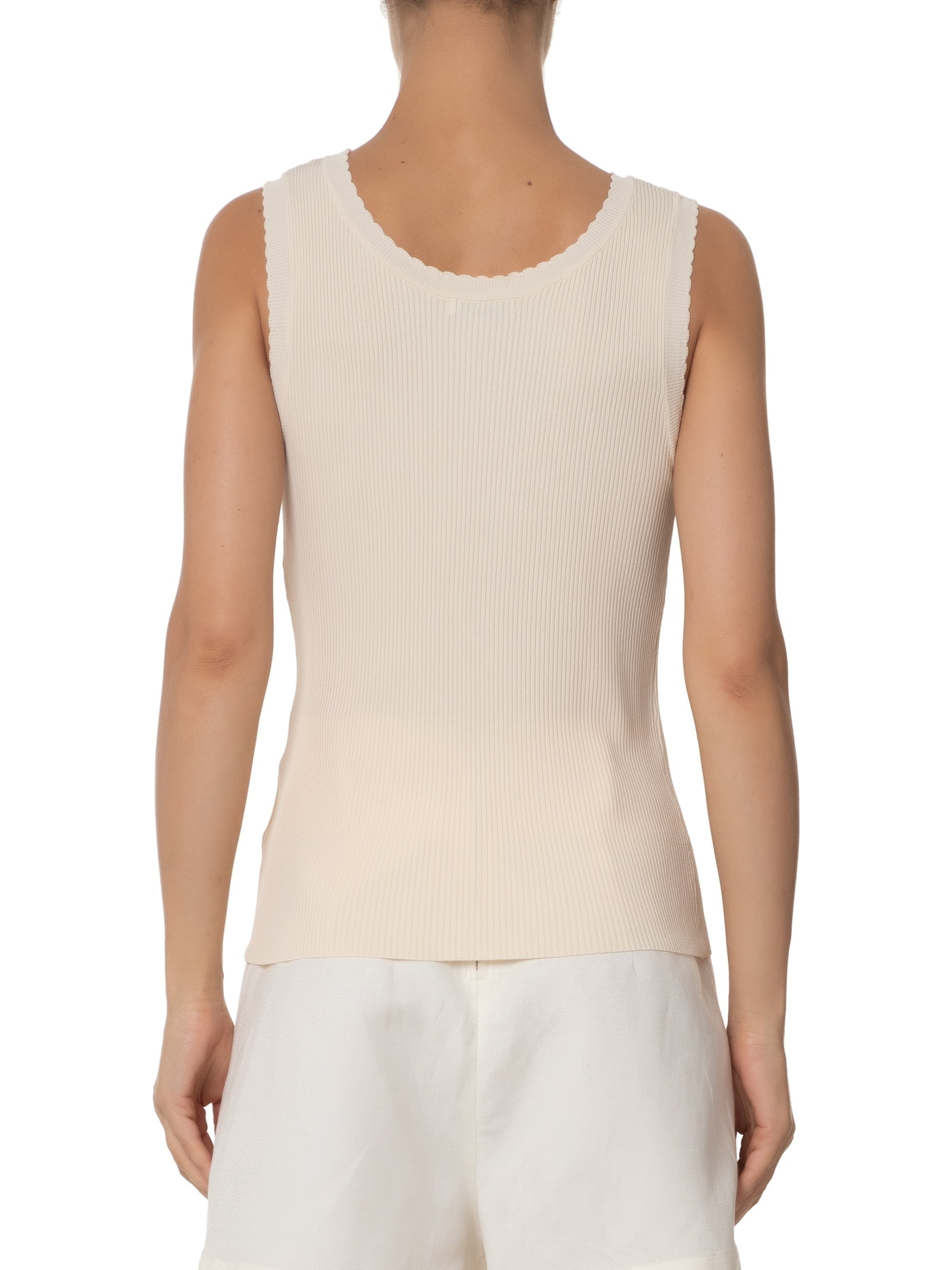 Regata Feminina Em Tricot Bege Market 33