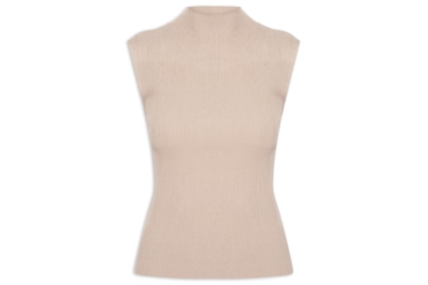 Regata Feminina Em Tricot - Bege