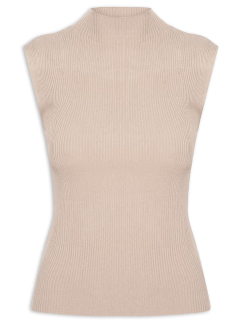 Regata Feminina Em Tricot – Bege