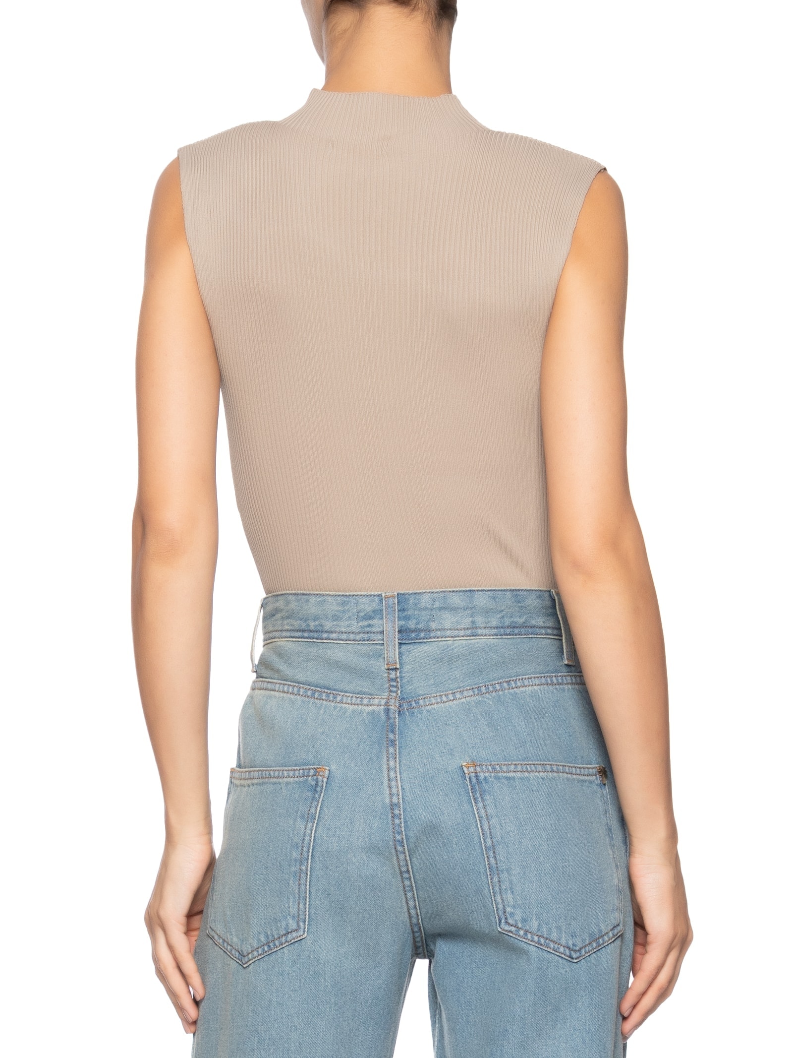 Regata Feminina Em Tricot Bege Market 33