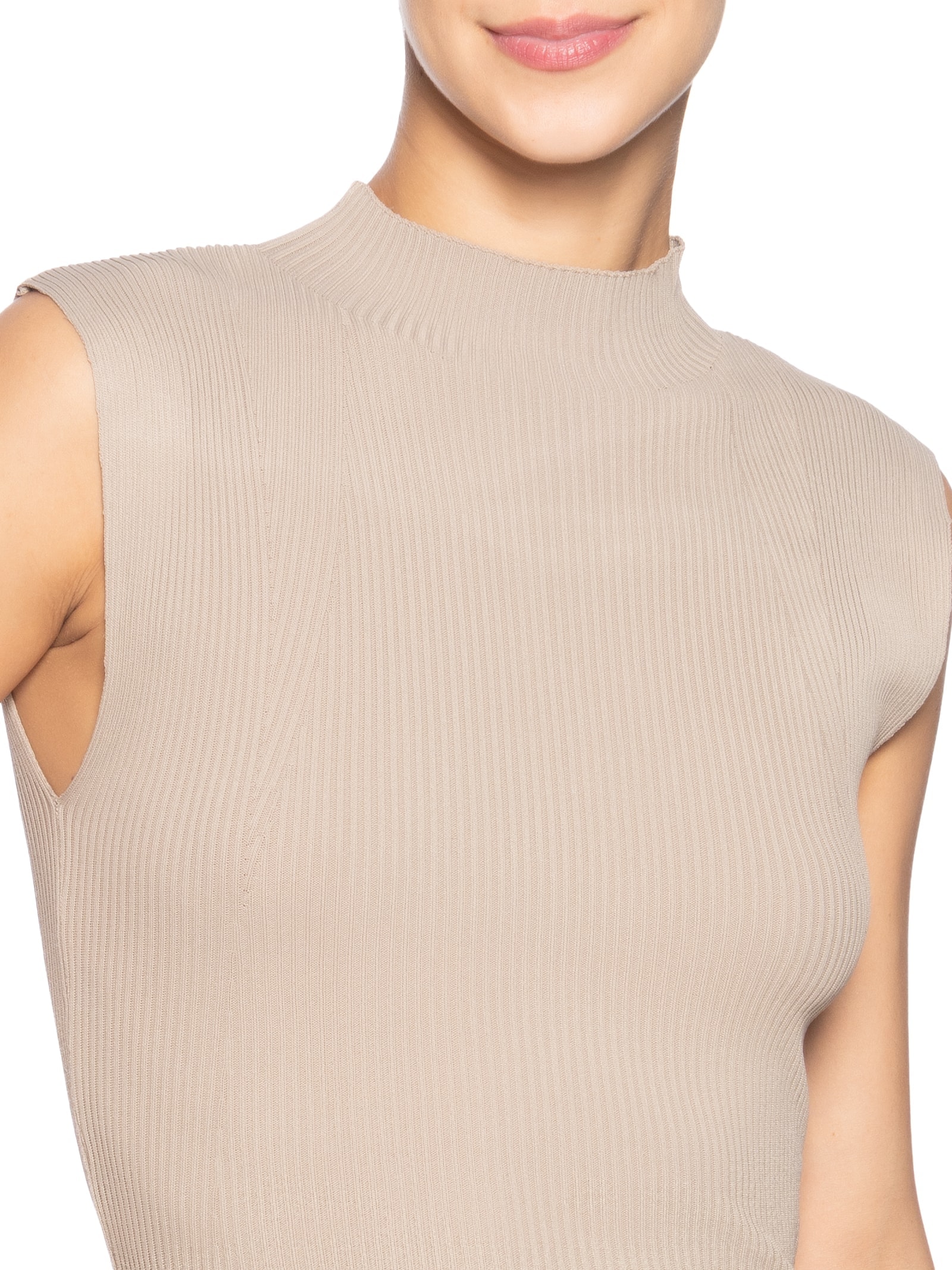 Regata Feminina Em Tricot Bege Market 33