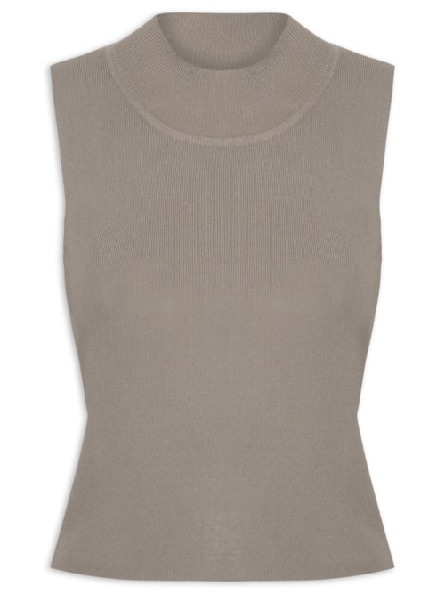 Regata Feminina Em Tricot – Bege