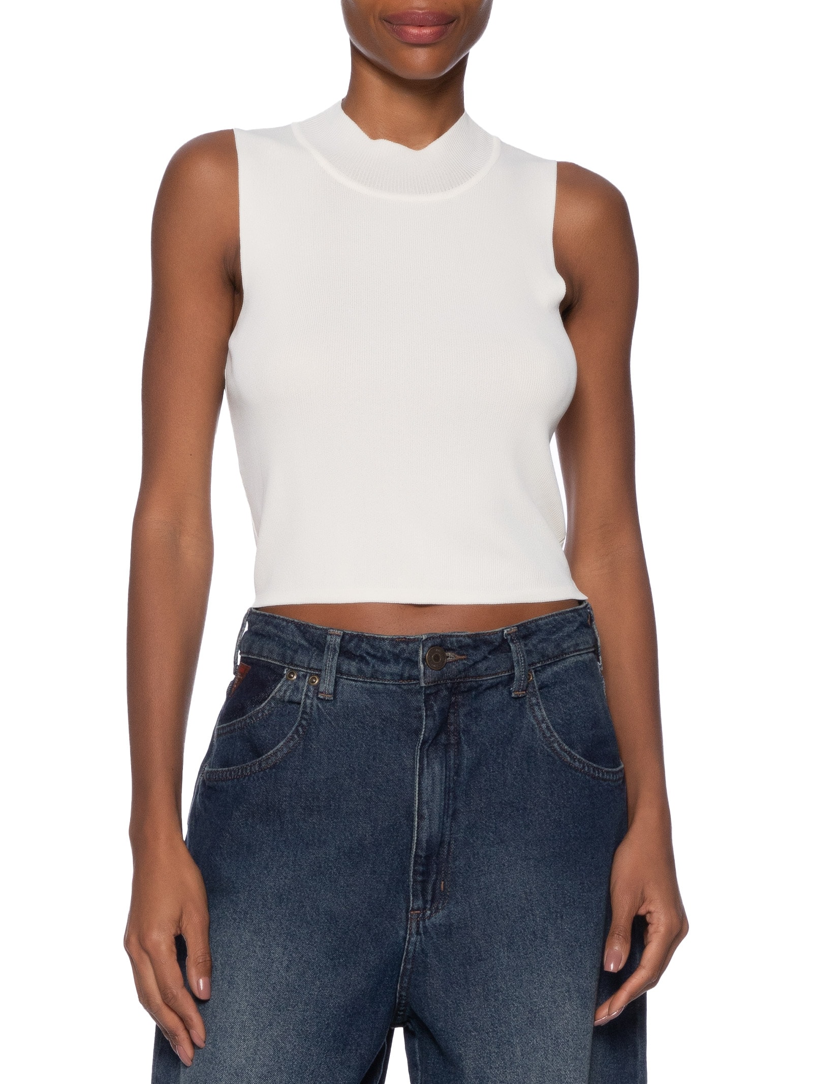 Regata Feminina Em Tricot Bege Market 33