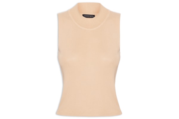 Regata Feminina Em Tricot - Bege