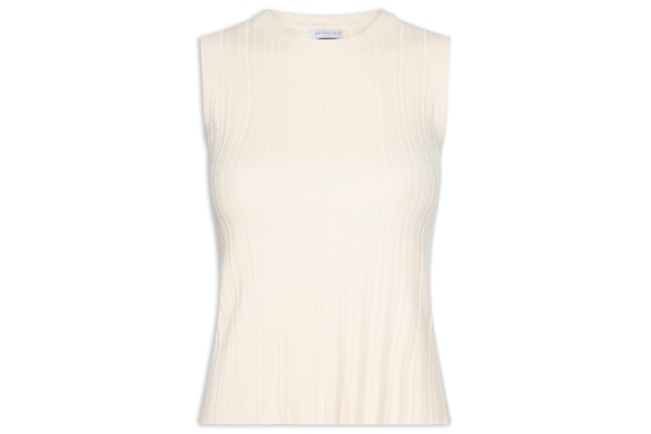 Regata Feminina Em Tricot - Bege