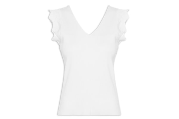 Regata Feminina Em Tricot - Branco