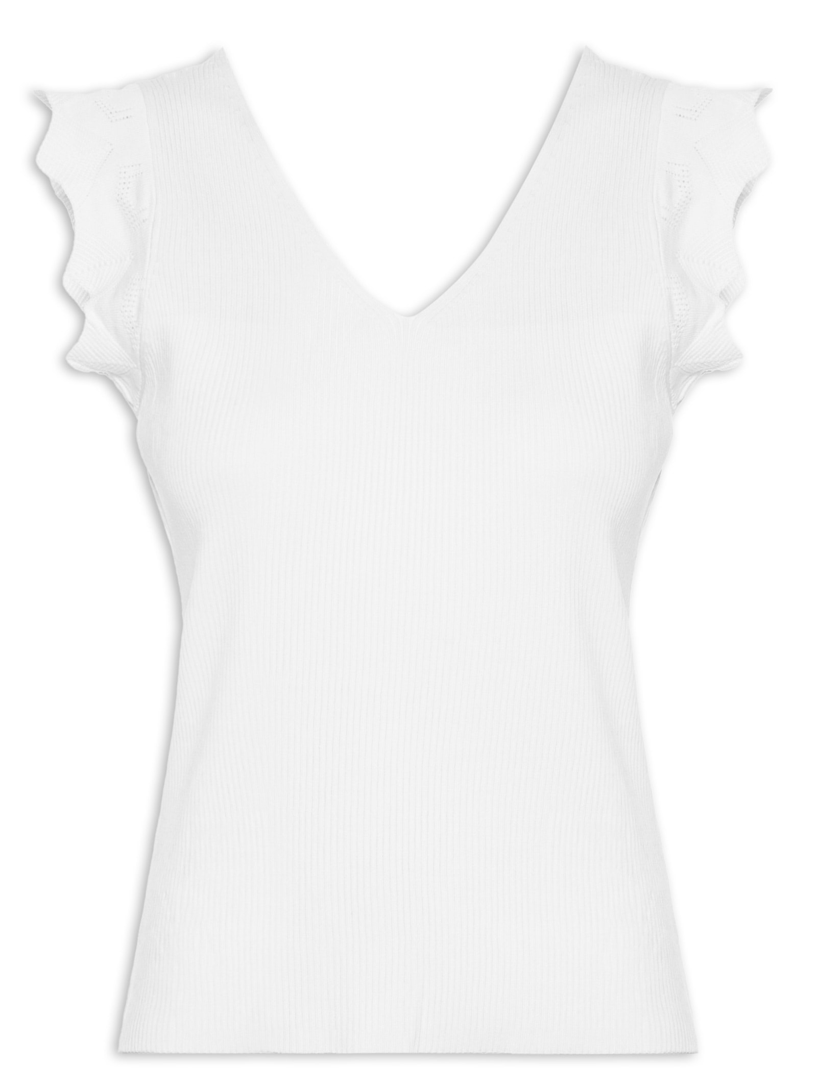 Regata Feminina Em Tricot Branco Market 33