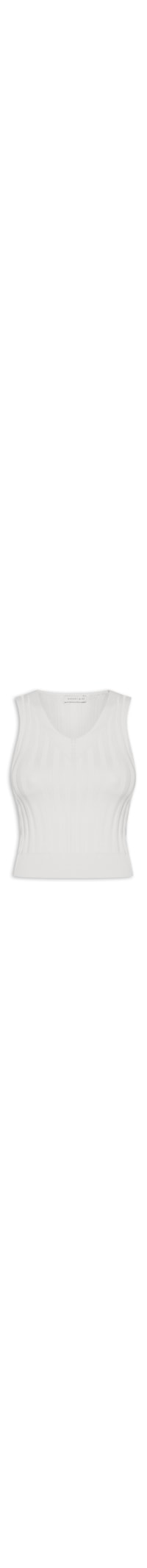 Regata Feminina Em Tricot Canelada - Branco