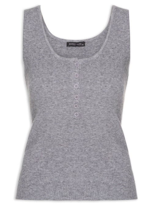 Regata Feminina em Tricot – Cinza