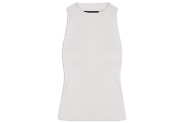 Regata Feminina Em Tricot - Cinza