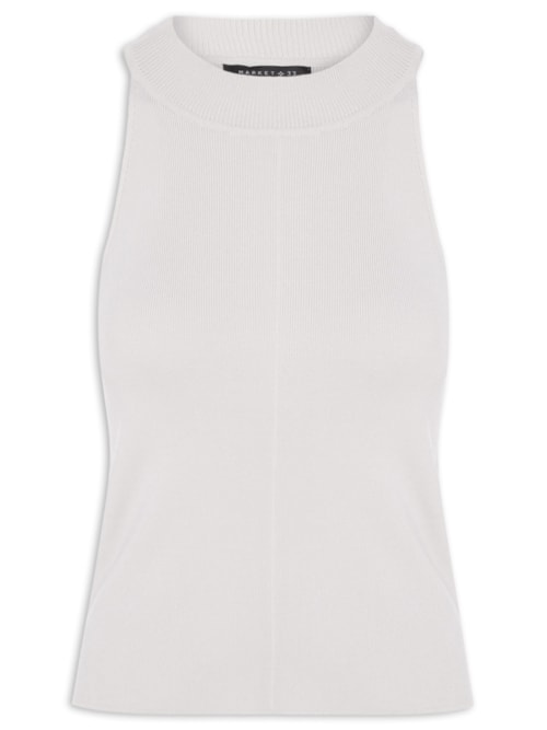 Regata Feminina Em Tricot – Cinza