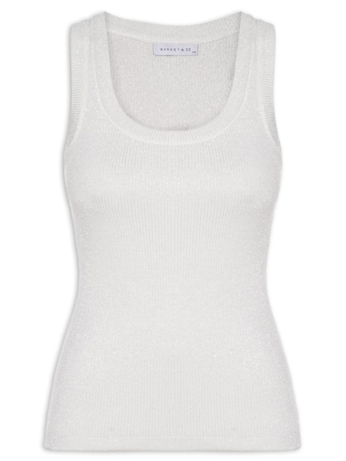 Regata Feminina em Tricot com Lurex – Branco