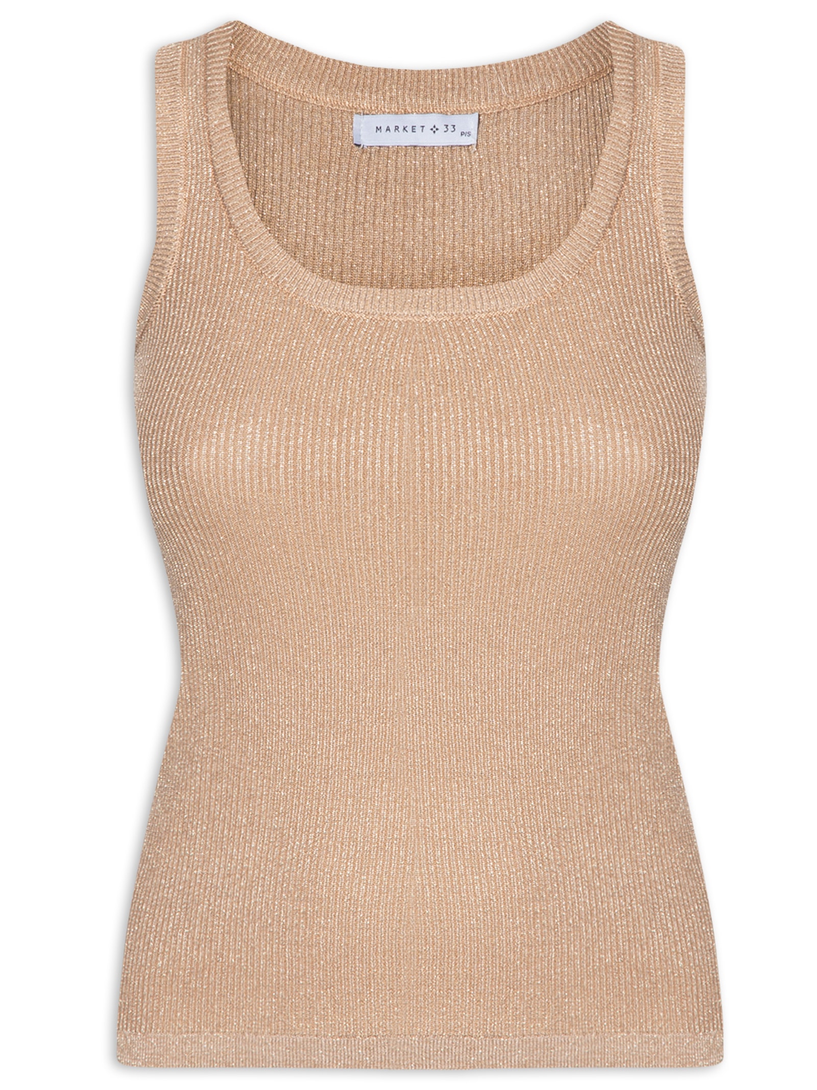 Regata Feminina em Tricot com Lurex Marrom Market 33