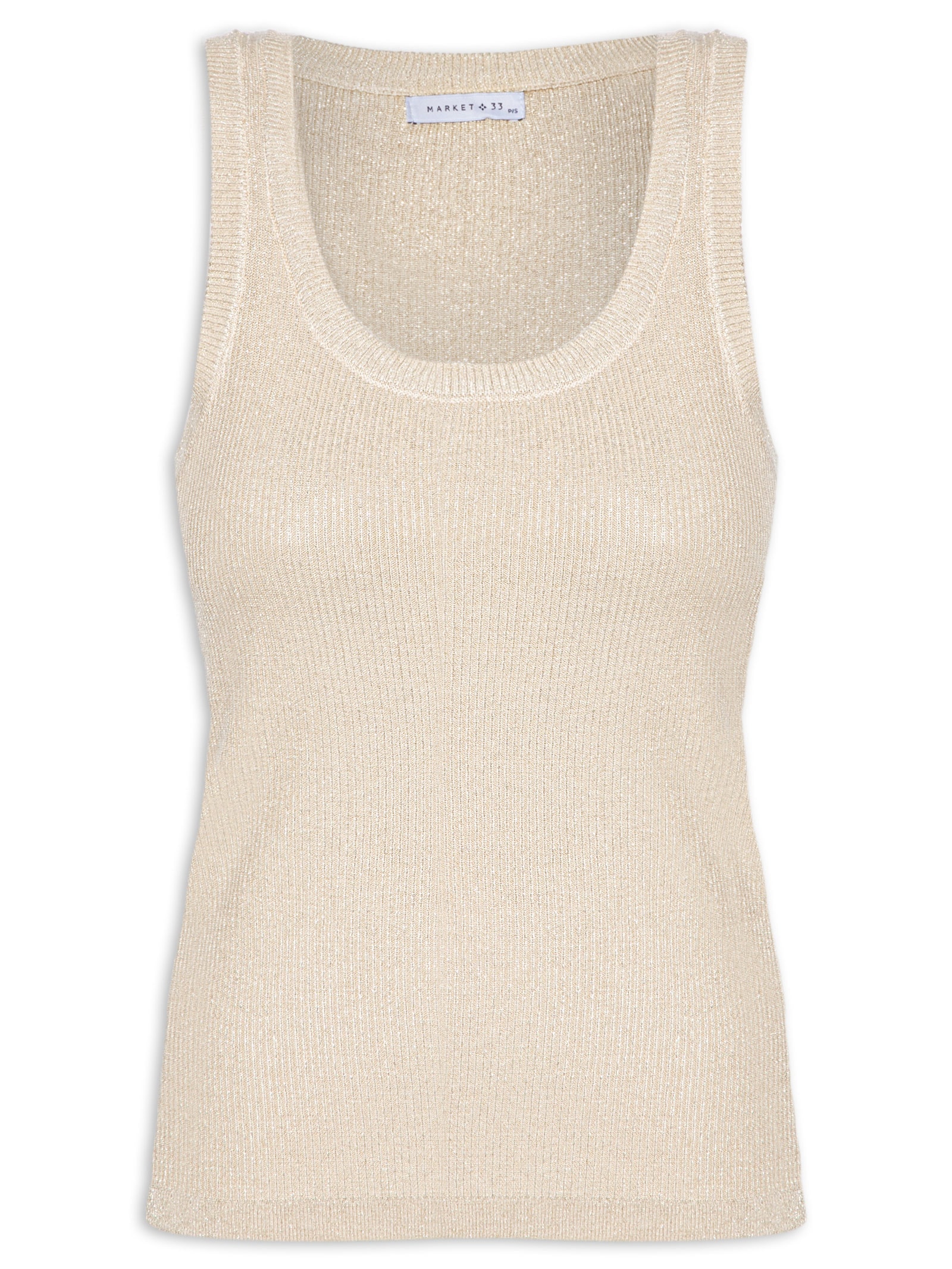 Regata Feminina em Tricot com Lurex Marrom Market 33