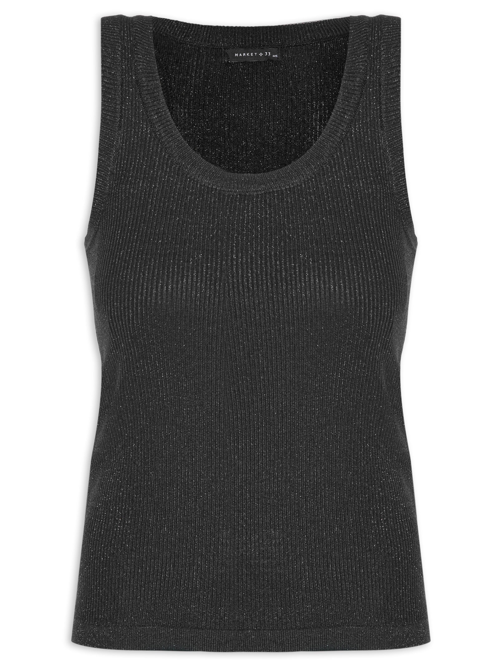 Regata Feminina em Tricot com Lurex Marrom Market 33