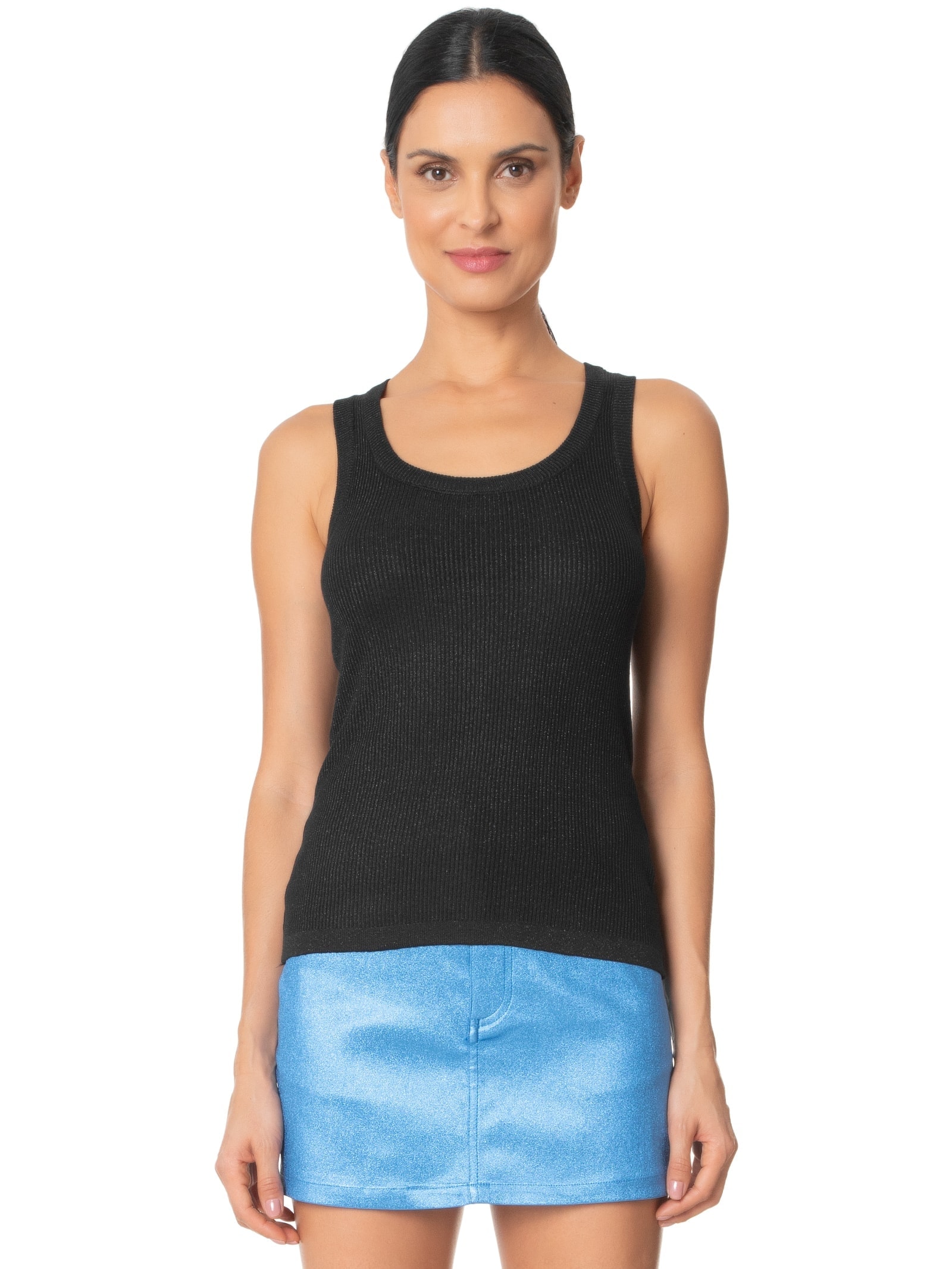 Regata Feminina em Tricot com Lurex Marrom Market 33
