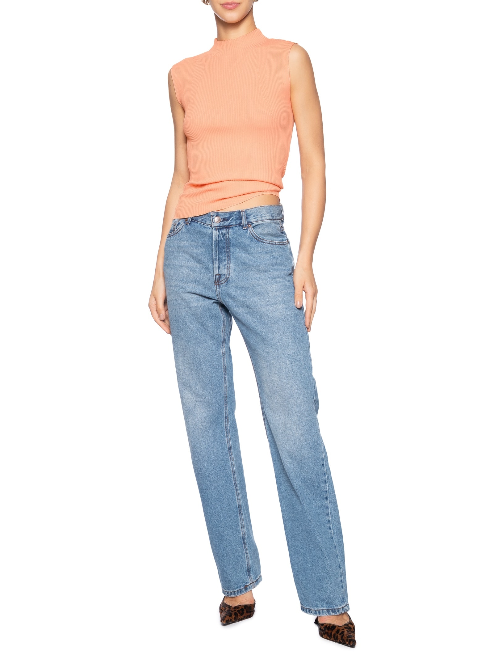 Regata Feminina Em Tricot Laranja Market 33