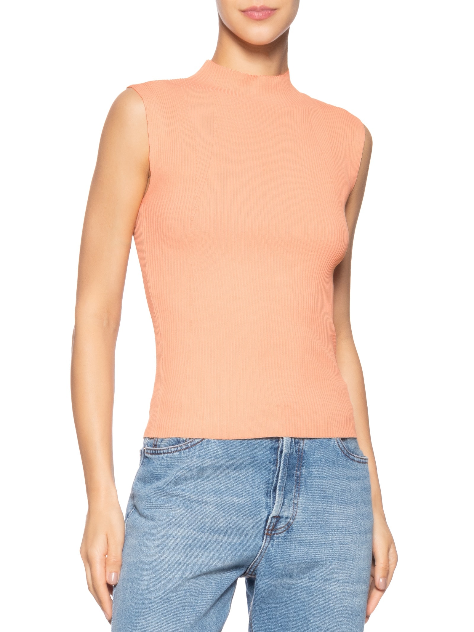 Regata Feminina Em Tricot Laranja Market 33