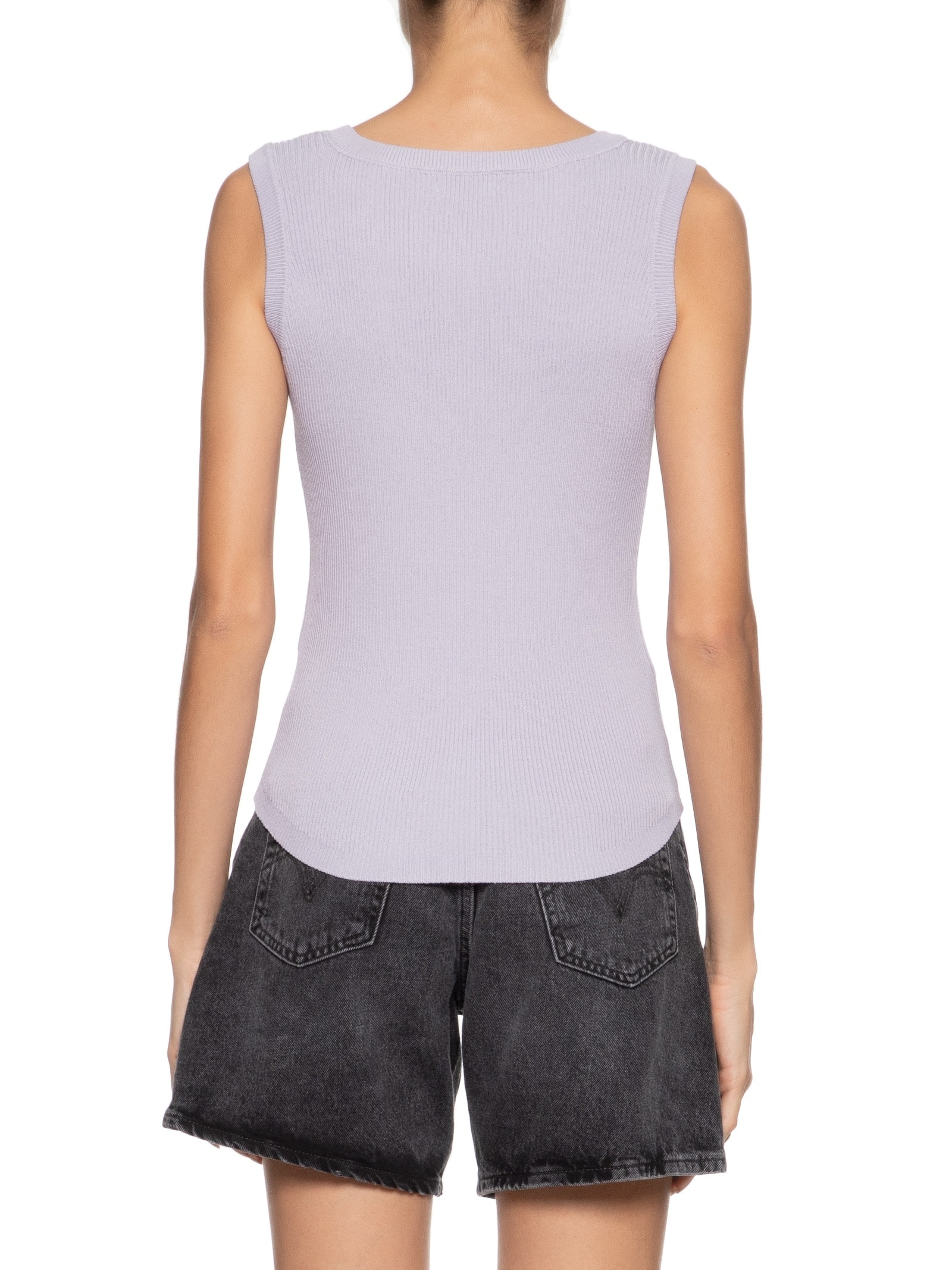 Regata Feminina Em Tricot Lilás Market 33