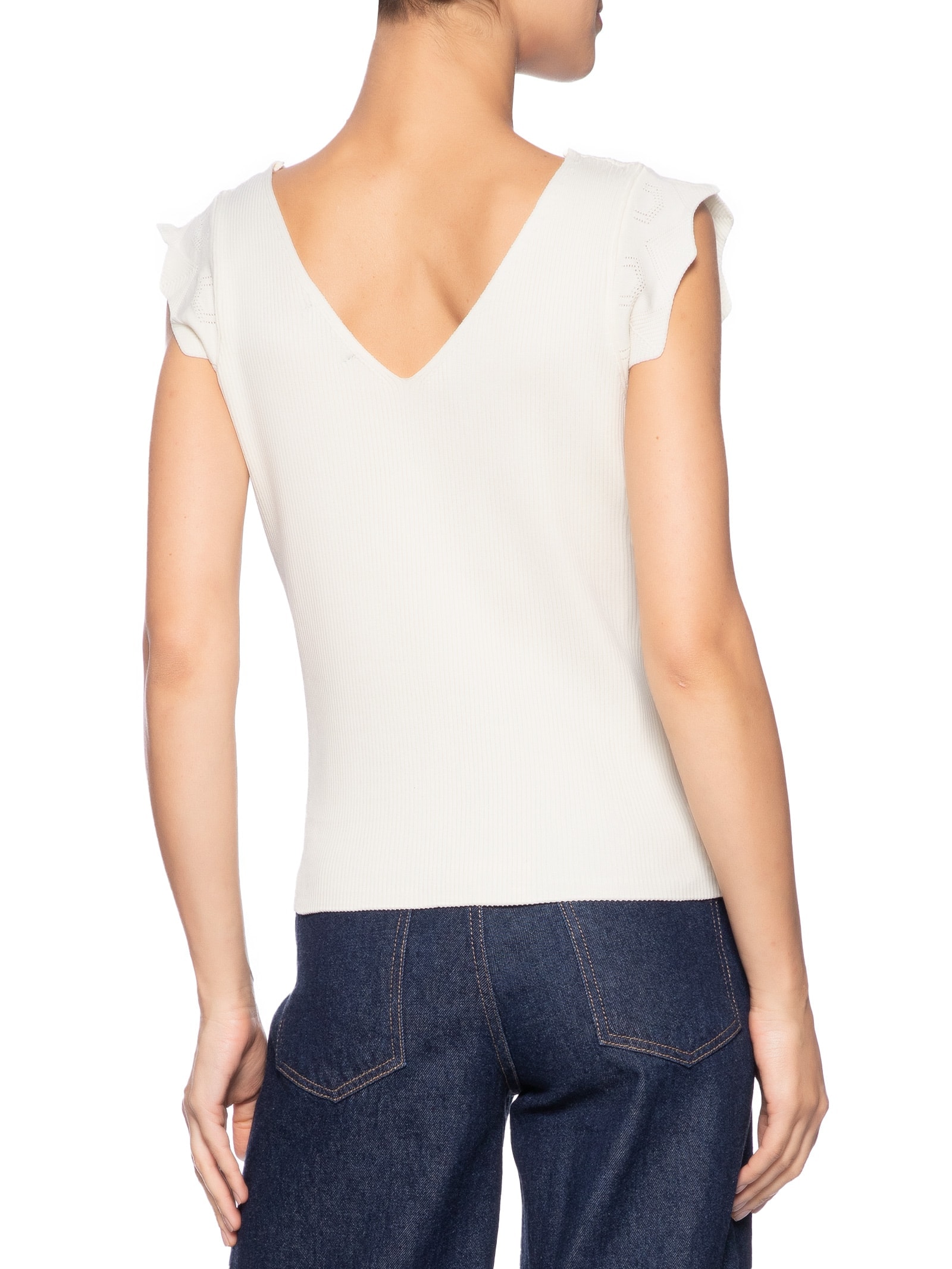 Regata Feminina Em Tricot Off White  Market 33