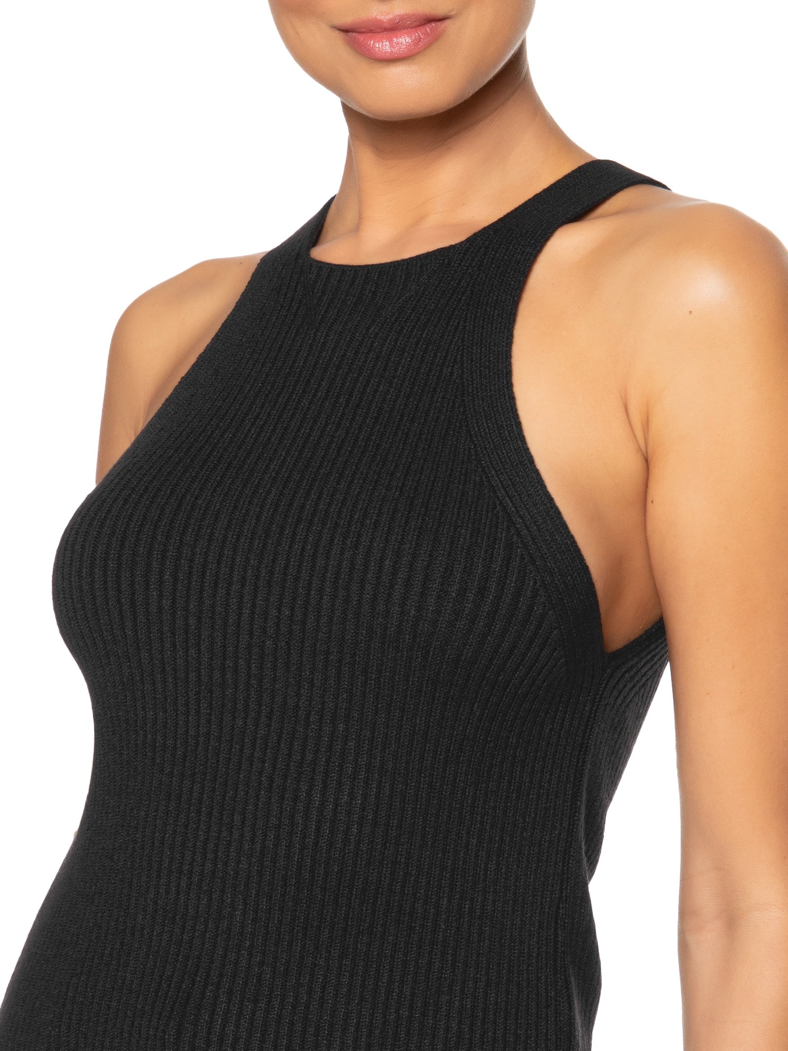 Regata Feminina Em Tricot Preto Market 33