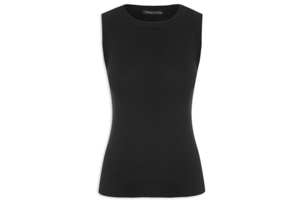 Regata Feminina Em Tricot - Preto