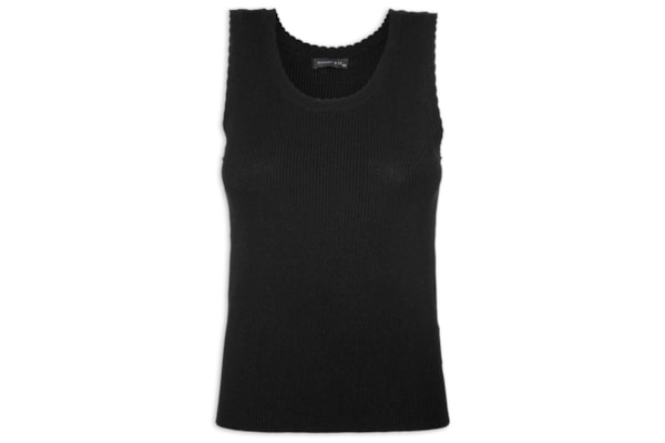Regata Feminina Em Tricot - Preto
