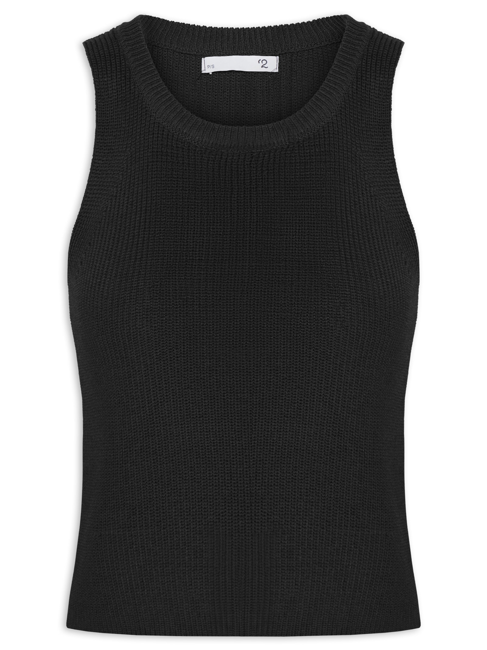 Regata Feminina Em Tricot Preto '2Essential