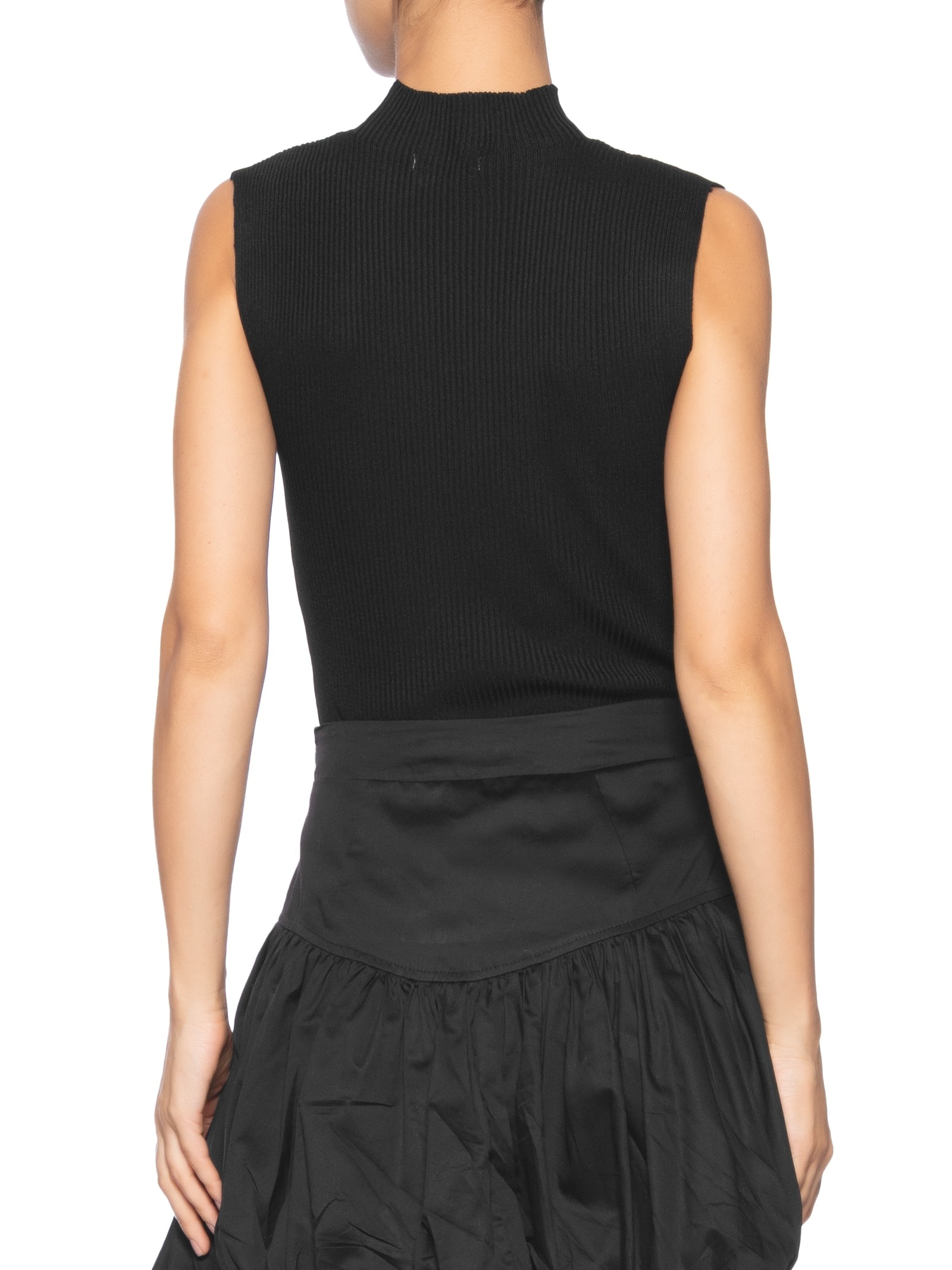 Regata Feminina Em Tricot Preto Market 33