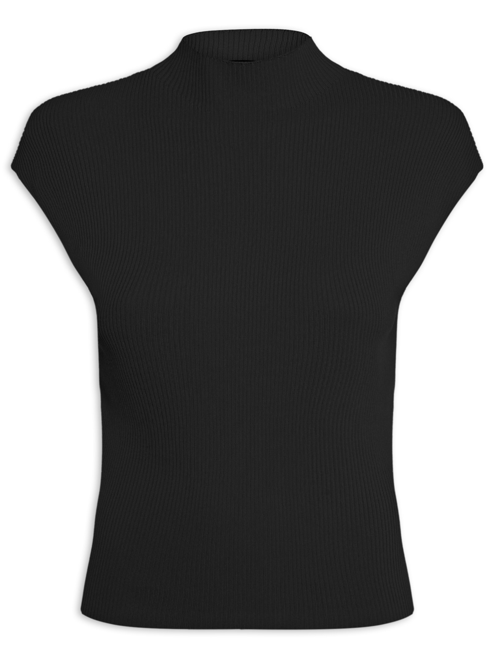 Regata Feminina em Tricot Preto Market 33