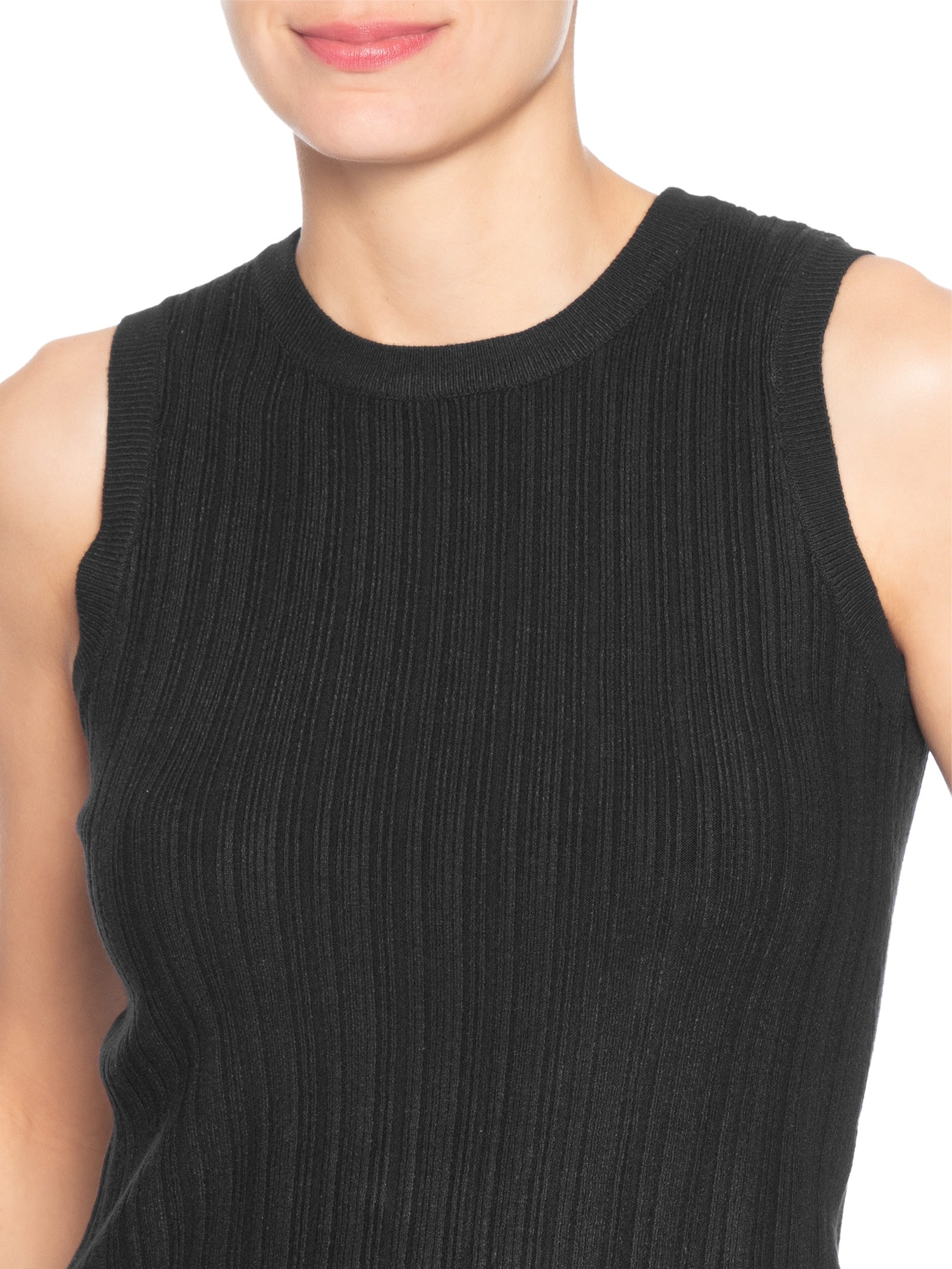 Regata Feminina Em Tricot Preto Market 33