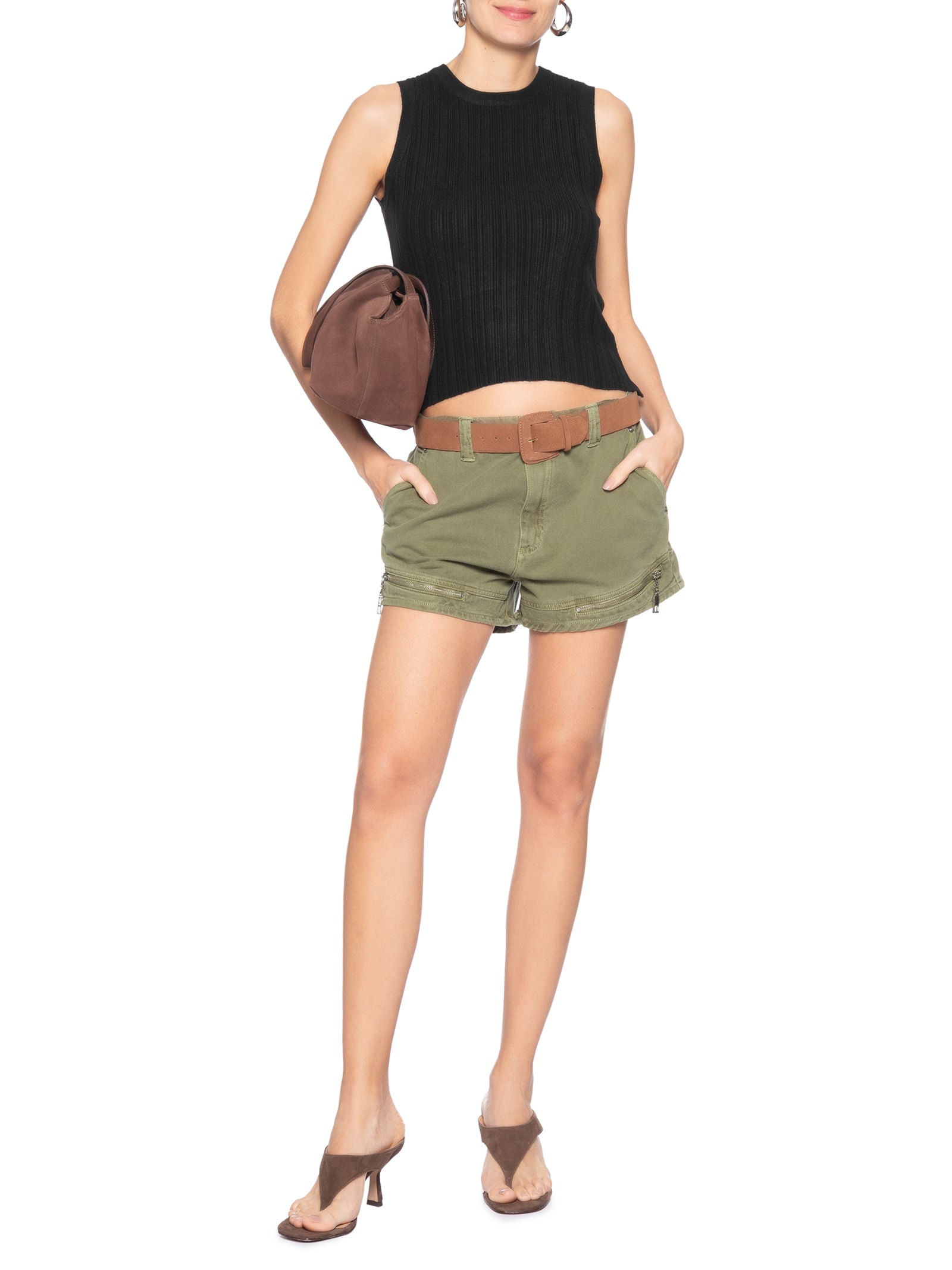 Regata Feminina Em Tricot Preto Market 33
