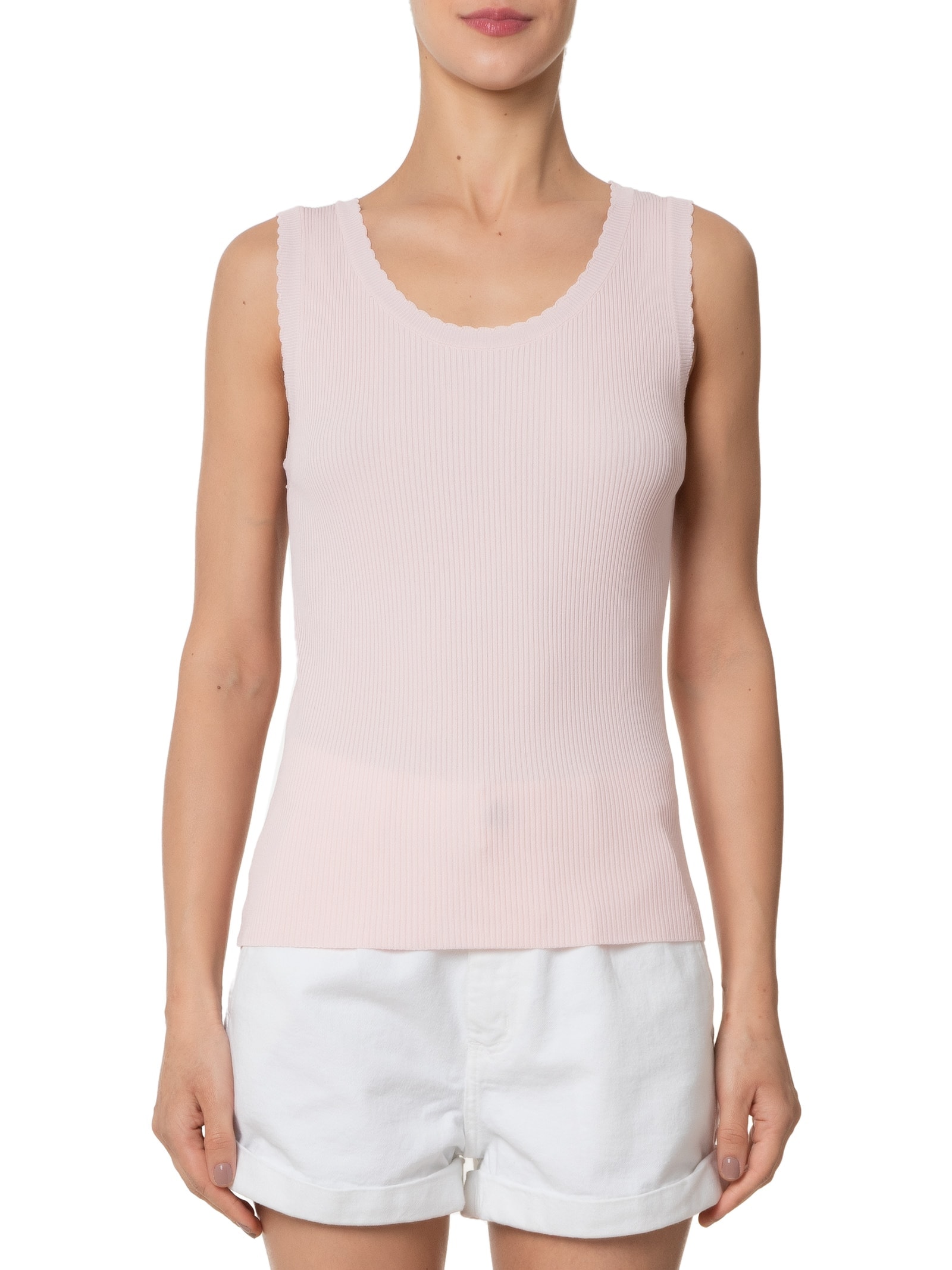 Regata Feminina Em Tricot Rosa Market 33