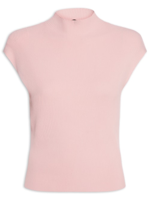 Regata Feminina Em Tricot – Rosa