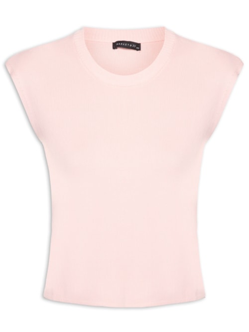 Regata Feminina Em Tricot – Rosa