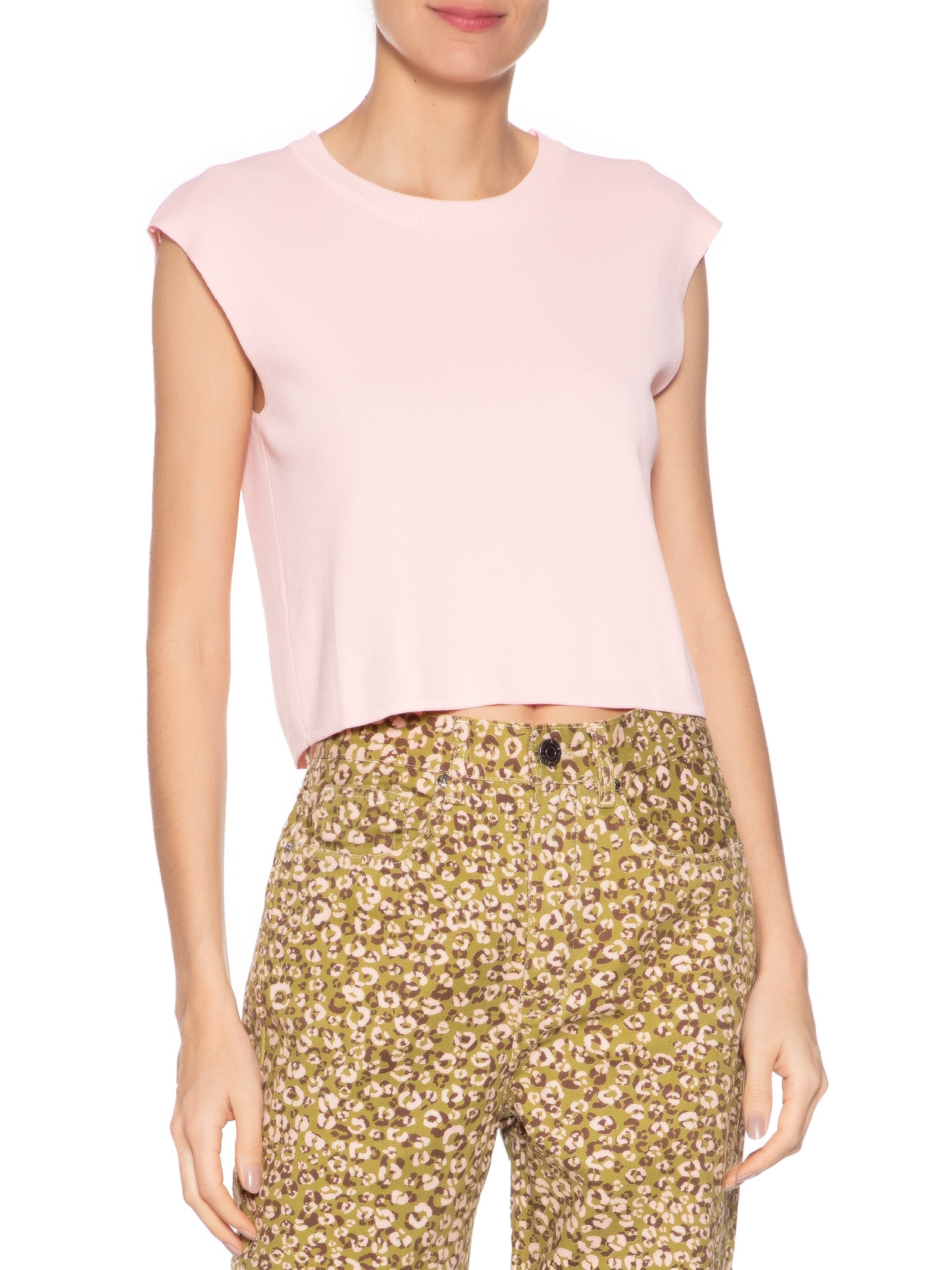 Regata Feminina Em Tricot Rosa Market 33