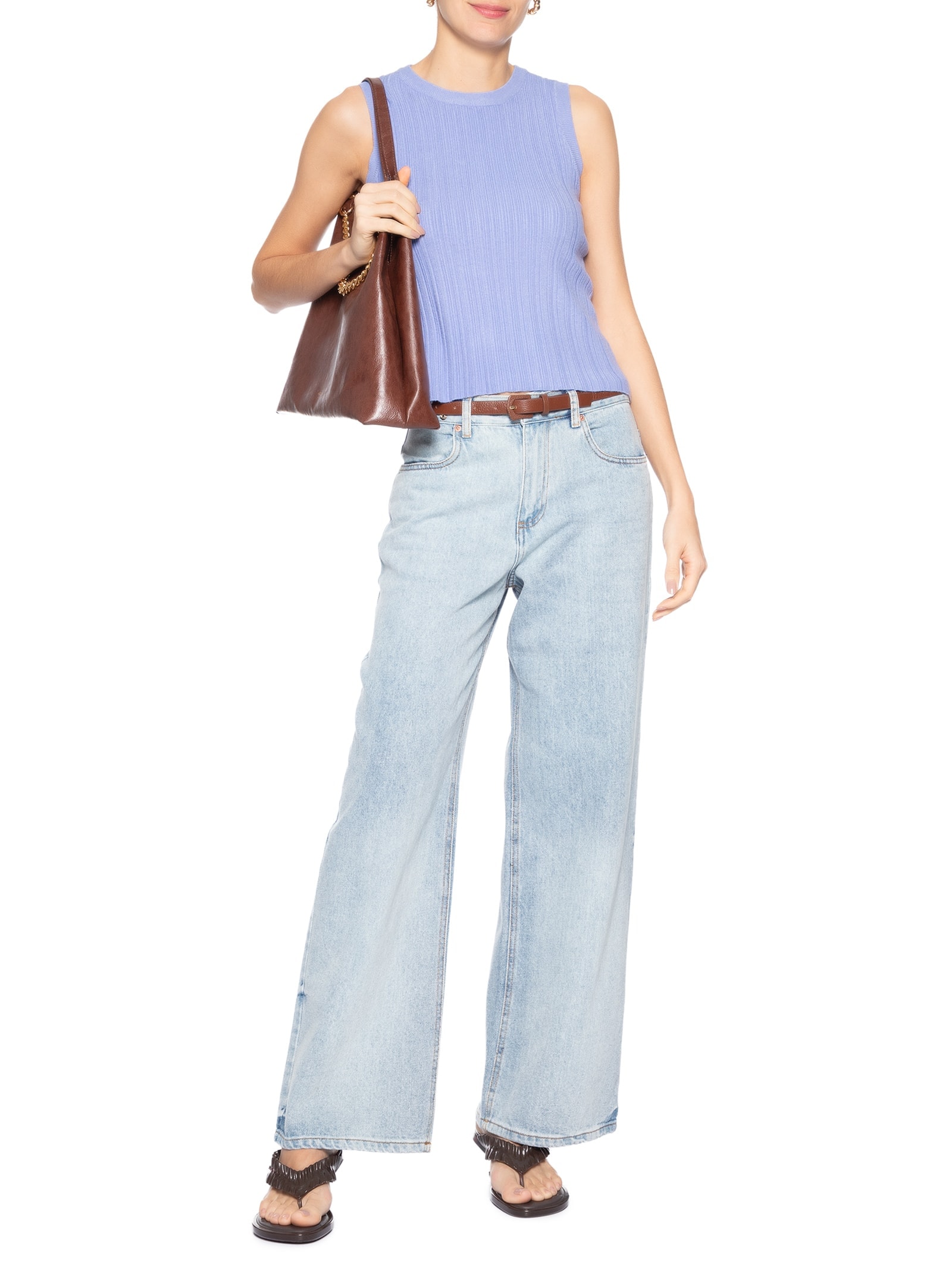 Regata Feminina Em Tricot Roxo Market 33