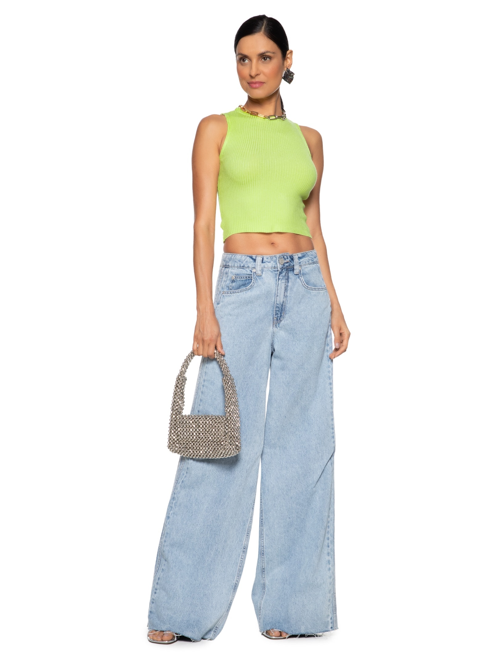 Regata Feminina Em Tricot Verde Market 33